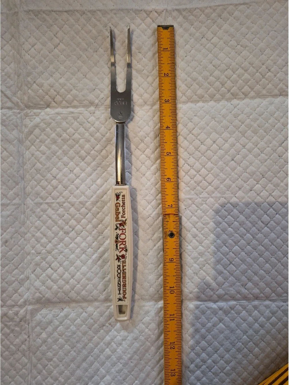 VINTAGE EKCO MEAT SERVING COOKING FORK UTENSIL